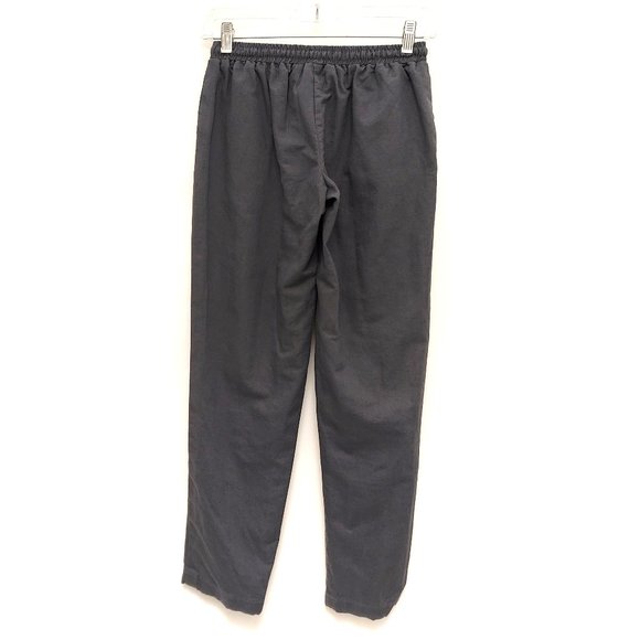 Dark Gray Linen Drawstring Pants - Picture 2 of 4